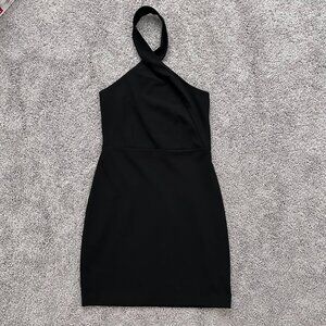 2016 Express Halter Neck Sheath Mini Dress Size 6 Black